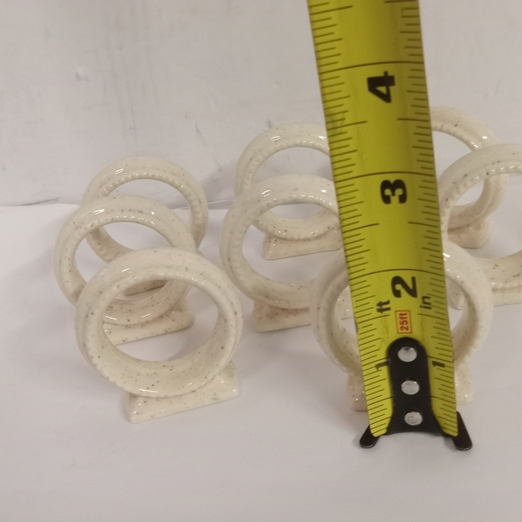 8 Whole Wheat Napkin Rings Porcelain 2" Mikasa Style - Picture 2 of 6